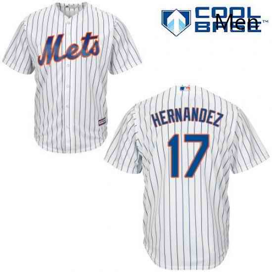 Mens Majestic New York Mets 17 Keith Hernandez Replica White Home Cool Base MLB Jersey